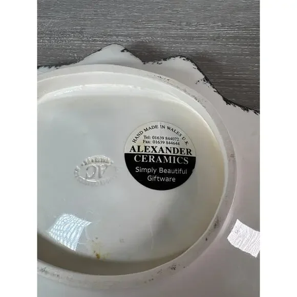 Vintage Hand Made Alexander Ceramics Cat Whimsical Trinket Soap‎ Dish Spoon Rest - Picture 7 of 7